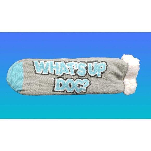 Bugs Bunny Slipper Socks Looney Tunes Sherpa Lined No Slip Grip Adult One Size - Picture 3 of 8